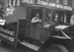 Irena Sendler and the truck she used to smuggle about 2,500 Jewish children out of the Warsaw ghetto