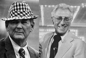 Paul Bryant and Allen Ludden, giants of the gridiron and television studio, respectively. The Bryant-Ludden Trophy, emblem of student-athlete superiority, will be named in their honor.