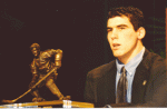 Mike accepts the Hobey Baker Award